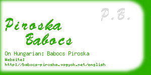 piroska babocs business card